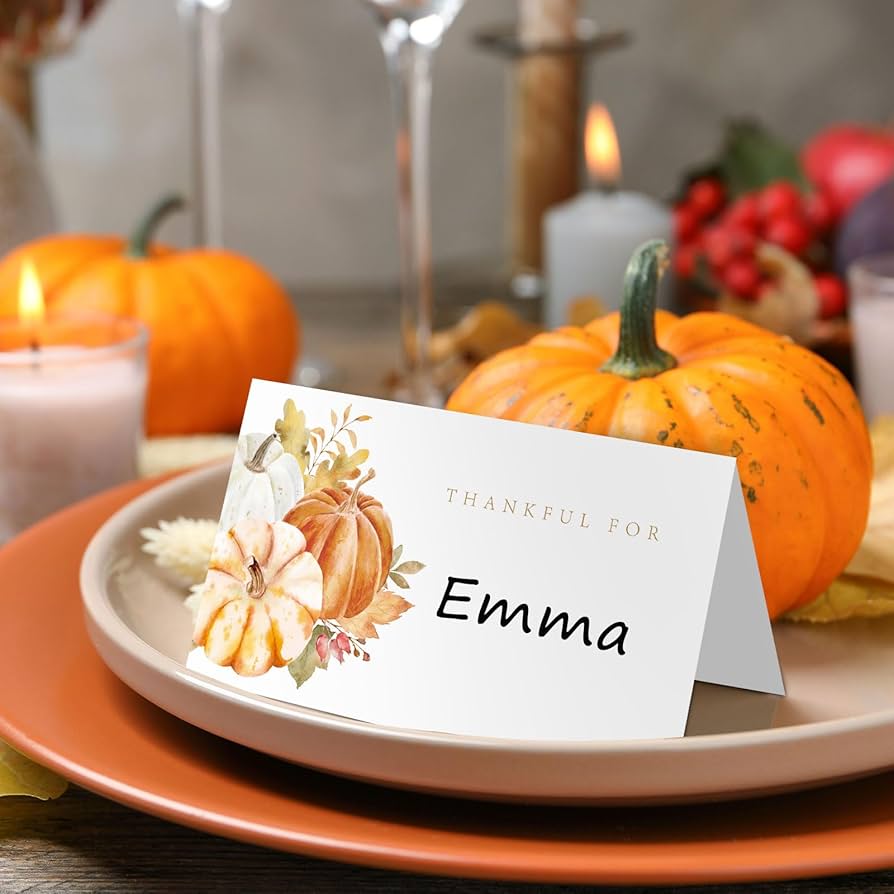 Amazon.com: JarThenaAMCS 50Pcs Thanksgiving Table Tent Place Cards Thankful Pumpkin Guest Seating Cards Name Escort Card Folded Seat Assignment Setting Label for Fall Autumn Wedding Baby Shower Birthday : Home & Kitchen amazon-com-jarthenaamcs-50pcs-thanksgiving-table-tent-place-cards-thankful-pumpkin-guest-seating-cards-name-escort-card-folded-seat-assignment-setting-label-for-fall-autumn-wedding-baby-shower-birthday-home-kitchen