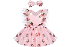 Adorable Strawberry-Themed Romper and Tutu Set for Your Little Princess' 1st Birthday Celebration