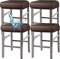 Vista 10 de ANWUCHEN Fundas de taburete rectangulares, paquete de 2 fundas elásticas impermeables de poliuretano rectangulares para taburetes de bar, fundas