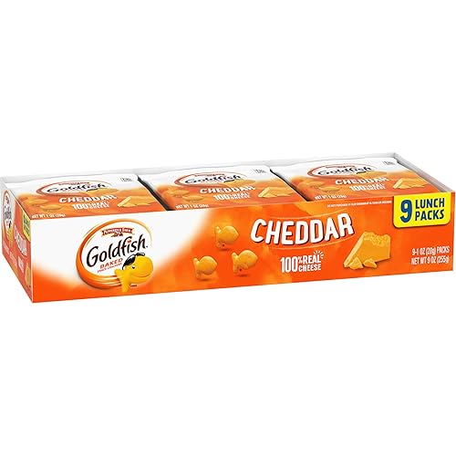 Miniatura 8 de Goldfish - Galletas saladas sabor a queso cheddar, bandeja de 9 paquetes de 1 oz cada uno