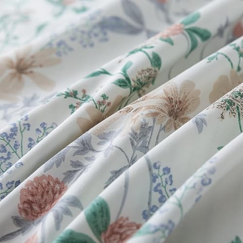 Miniatura 175 de HoneiLife - Juego de funda de edredón floral 100% algodón, 3 piezas, botánica, ropa de cama con cierre de cremallera y lazos en las esquinas