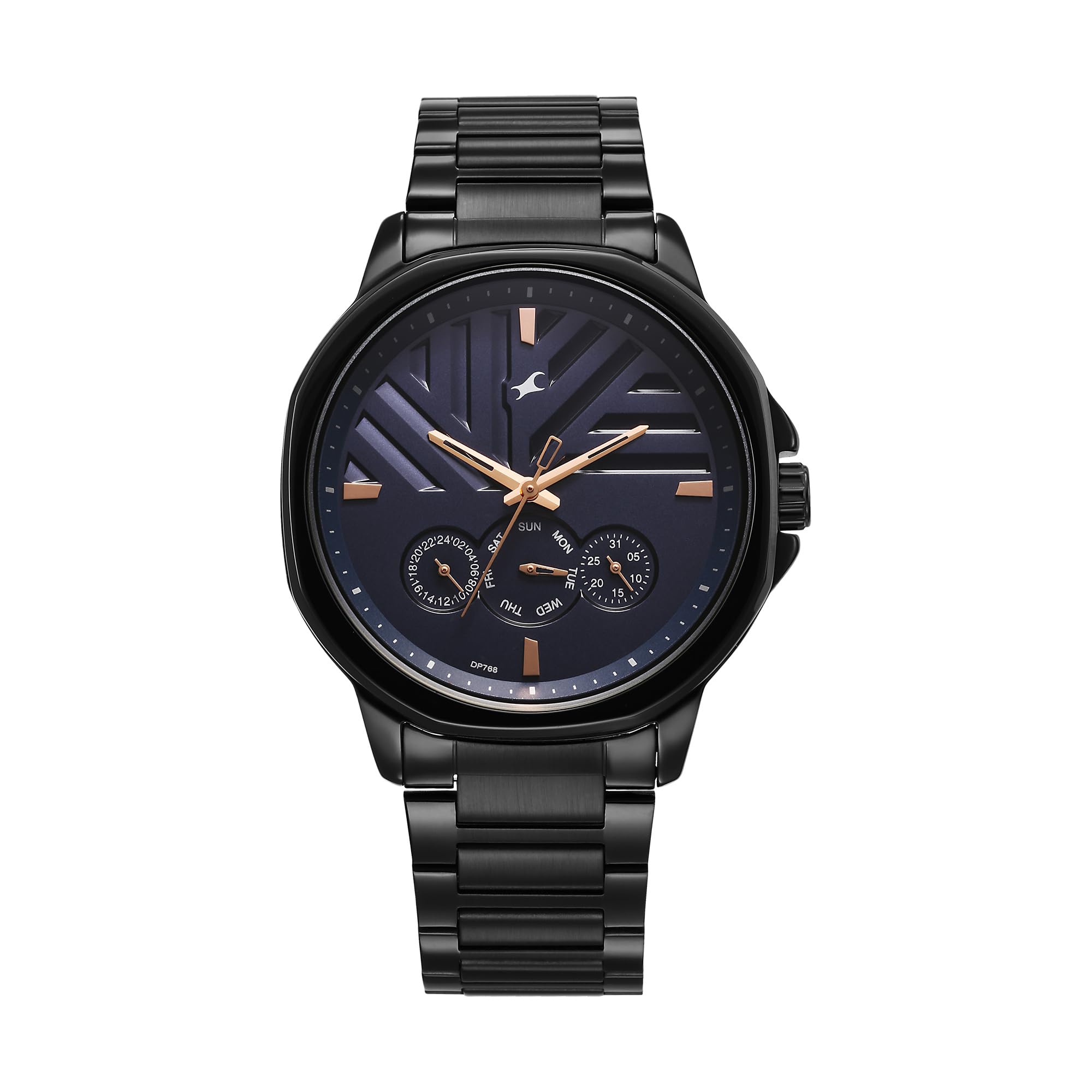Fastrack Fleek Quartz Multifunction Dark Blue Dial Black Stainless Steel Strap Watch for Guys - NT3303NM01-image-24