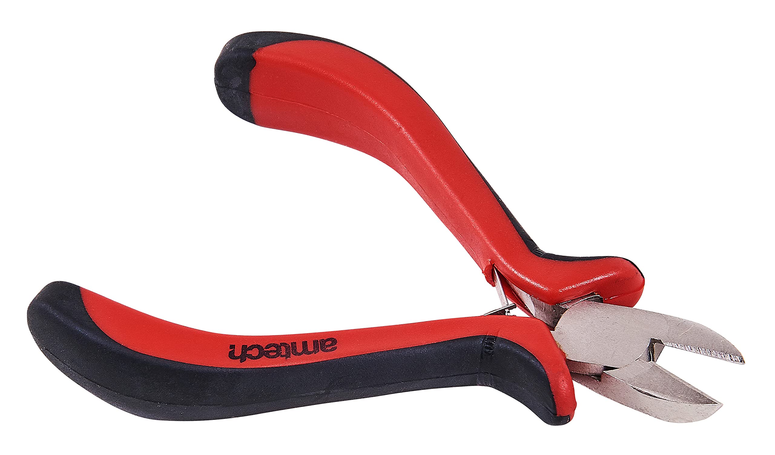 Amtech Black & Red Mini Side Cutting Pliers, Drop Forged Steel, Spring-Loaded, Two-Tone Grips (Pro)