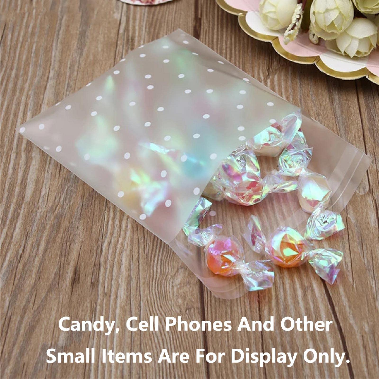 SagaSave 300pcs 18 × 28 cm Bolsas de Galletas Auto Adhesivas OPP Bolsa de plástico Bolsas de celofán Transparentes para Alimentos Candy