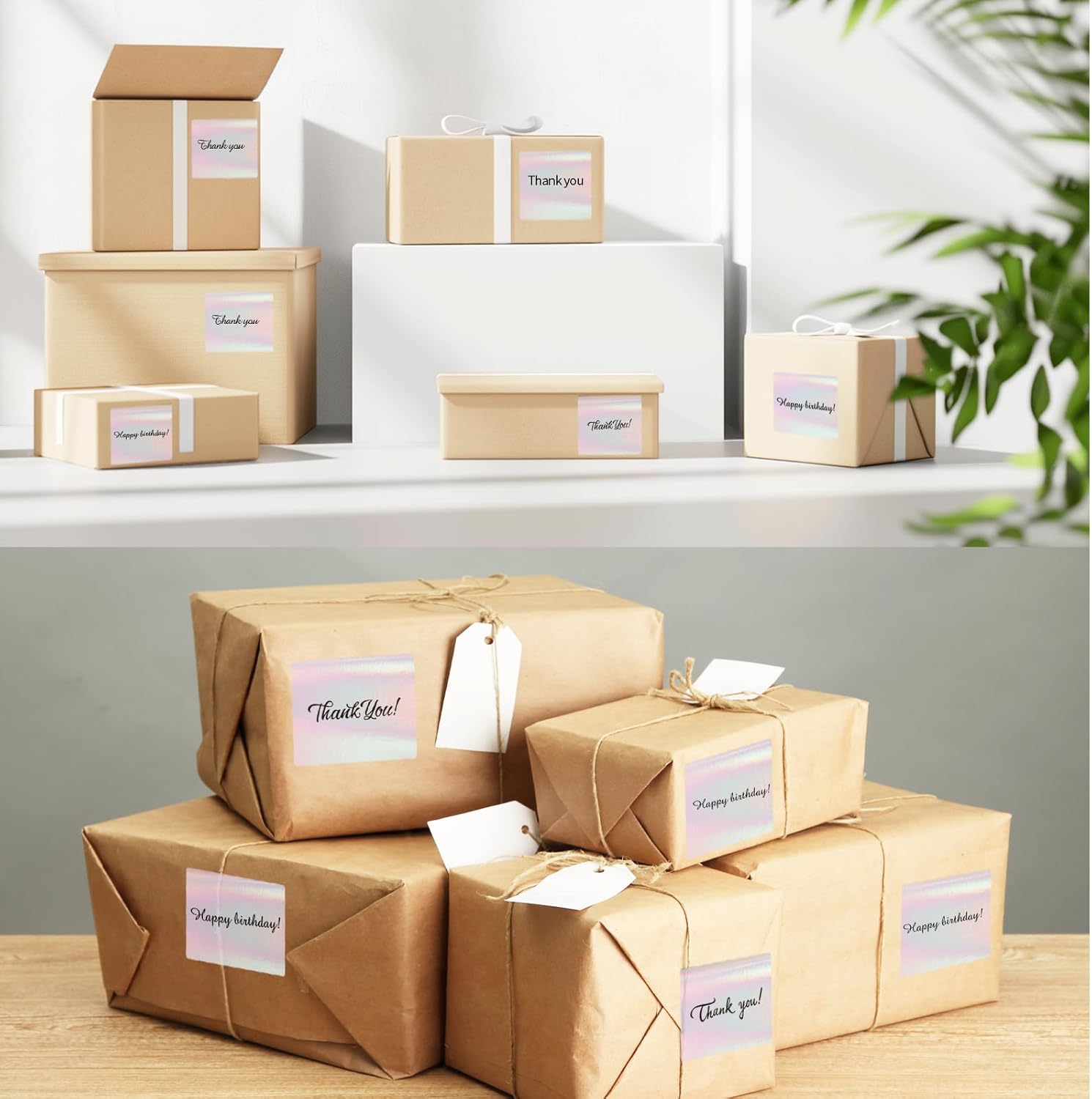 2" x 2" Square Transparent Thermal Labels Stickers, Clear Thermal Labels, Transparent Holographic Pink Direct Thermals Label, Perforation Line Design- 200 Sheets - Image 6