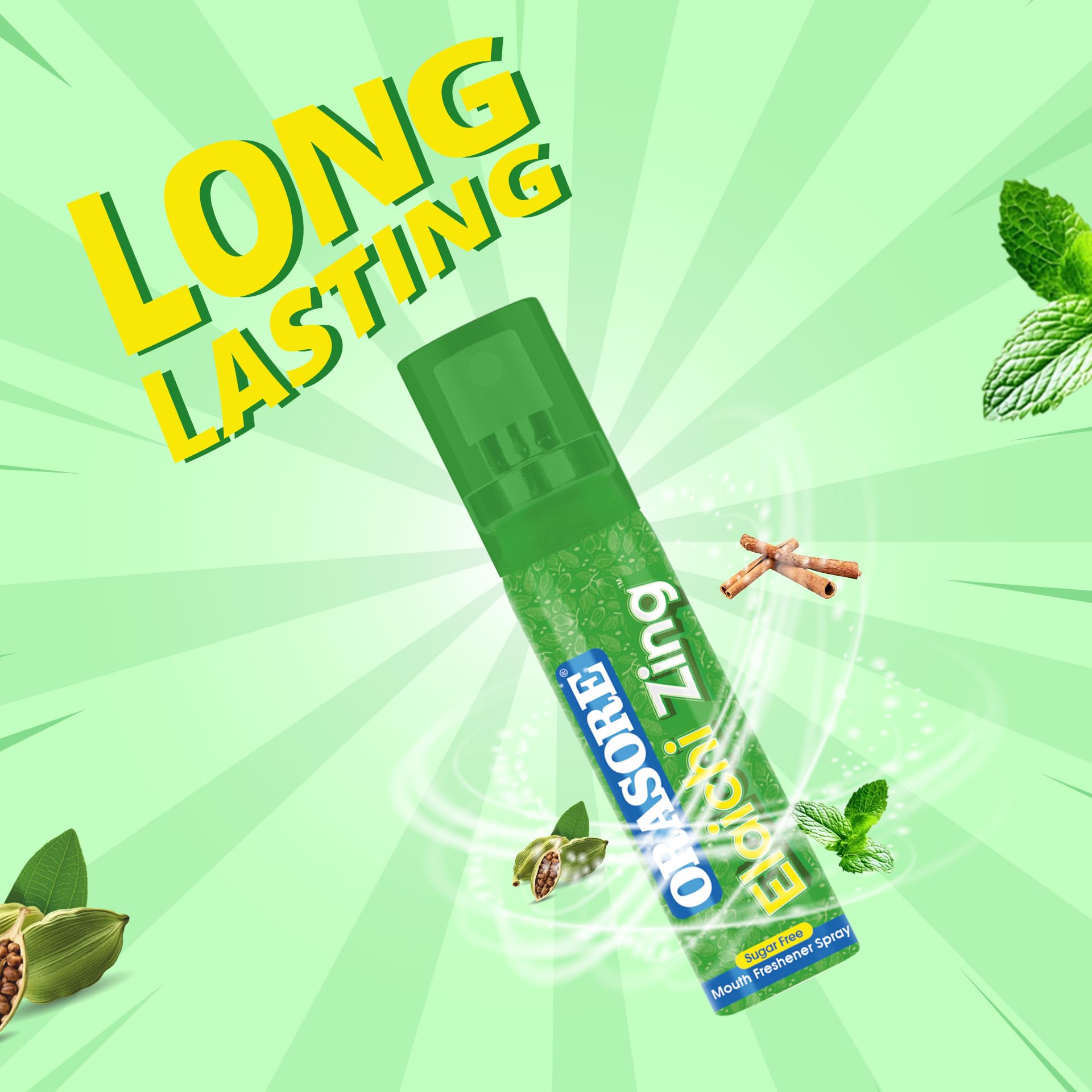 Orasore Elaichi Zing Mouth Freshener Spray | Alcohol-Free, Sugar-Free, 200+ Sprays | Instant Fresh Breath | Pocket Friendly Mouth Spray with Natural Ingredients (Pack of 2) 4