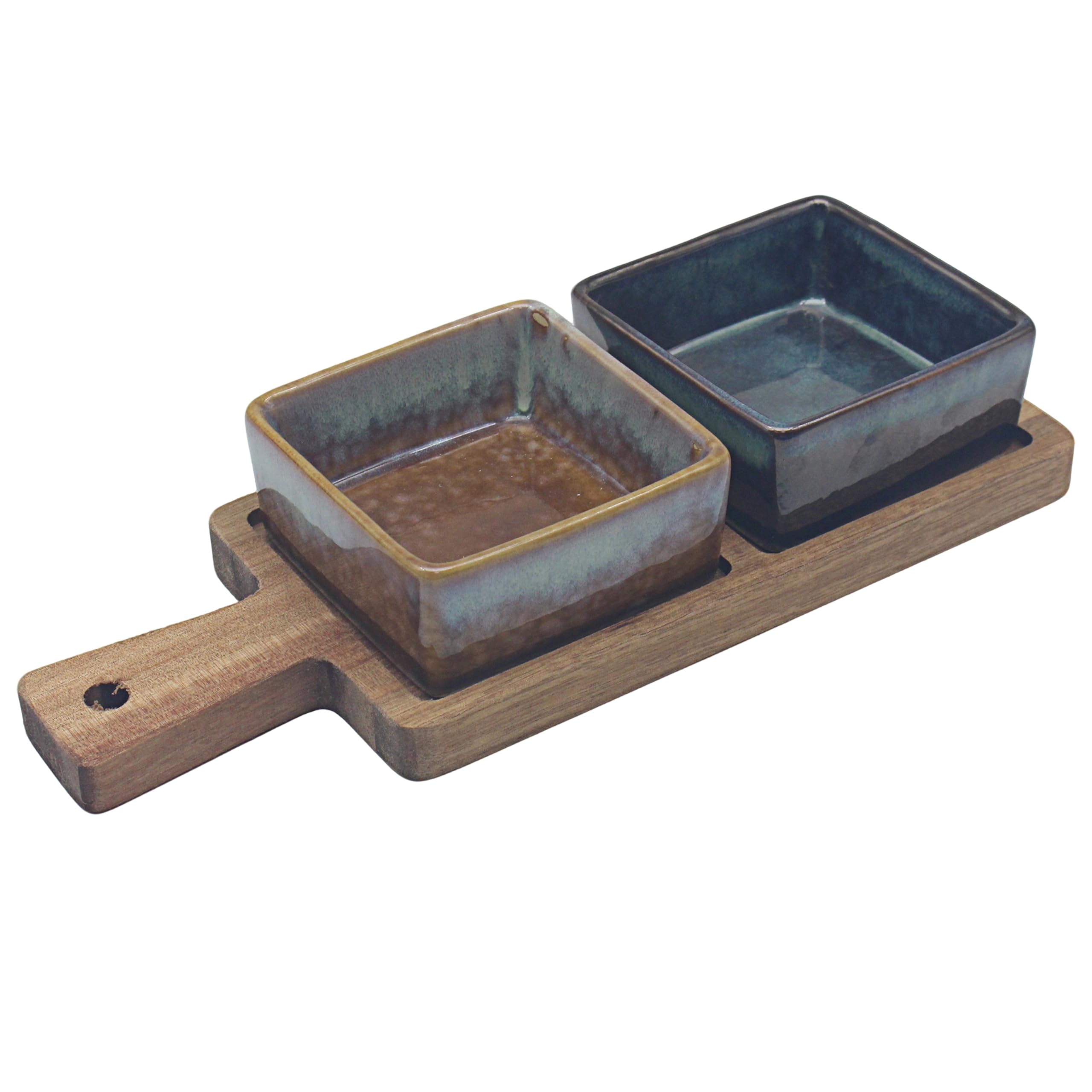 Lesser & Pavey Elements Housewares Snack Dishes on Tray Set of 2 | Small Snack Tray | Serving Tray & Food Tray for Home | Party Snack Trays | Multi-Use Serving Platter & Kitchen Tray