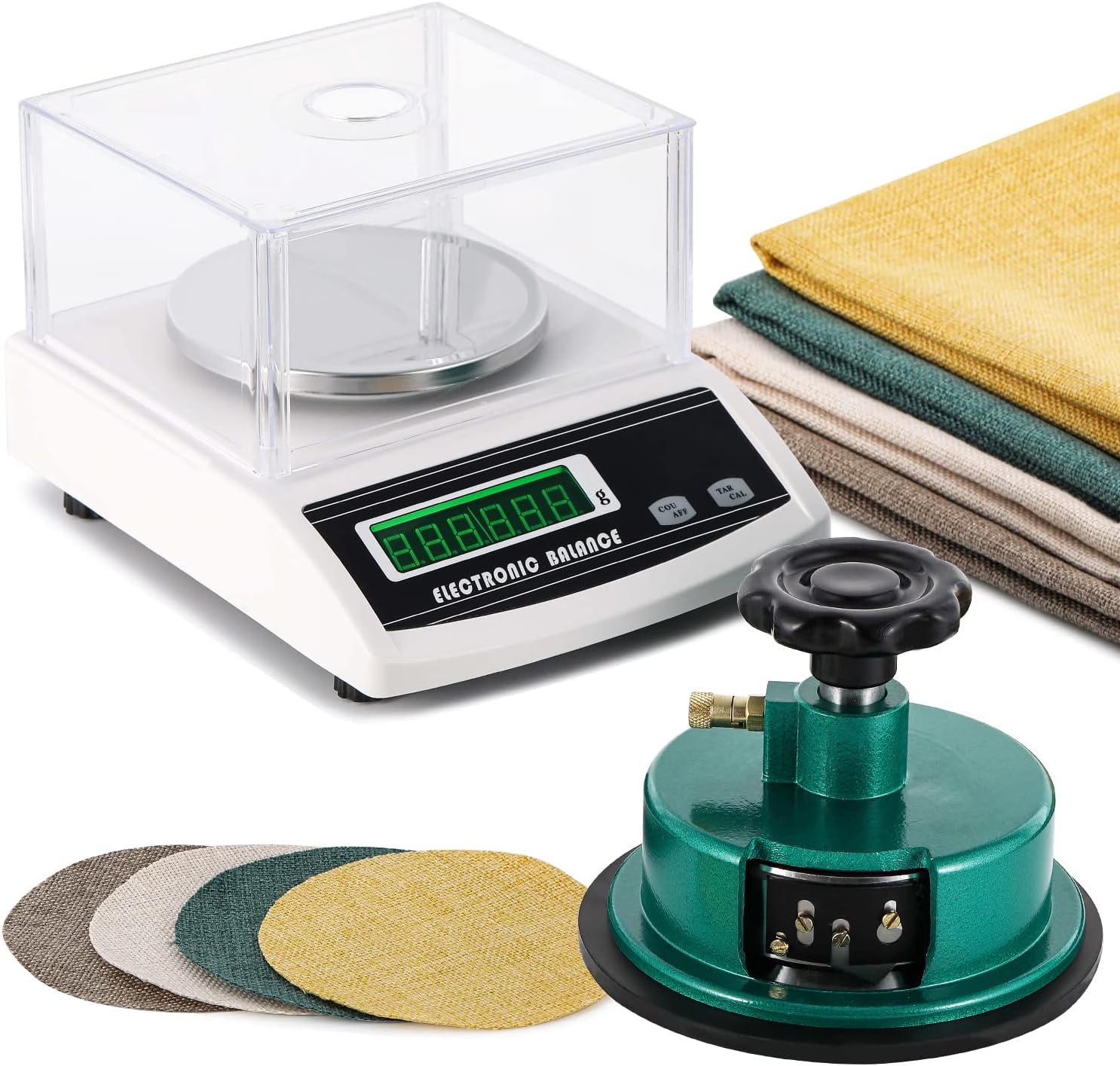 NEWTRY 1000g/0.1g GSM Electronic Precision Scale Digital Analytical Scale with Adjustable Disc Sampler Fabric Cutter 0-2mm 0-2mm Fabric Cutter for Textile, Fabric, Paper