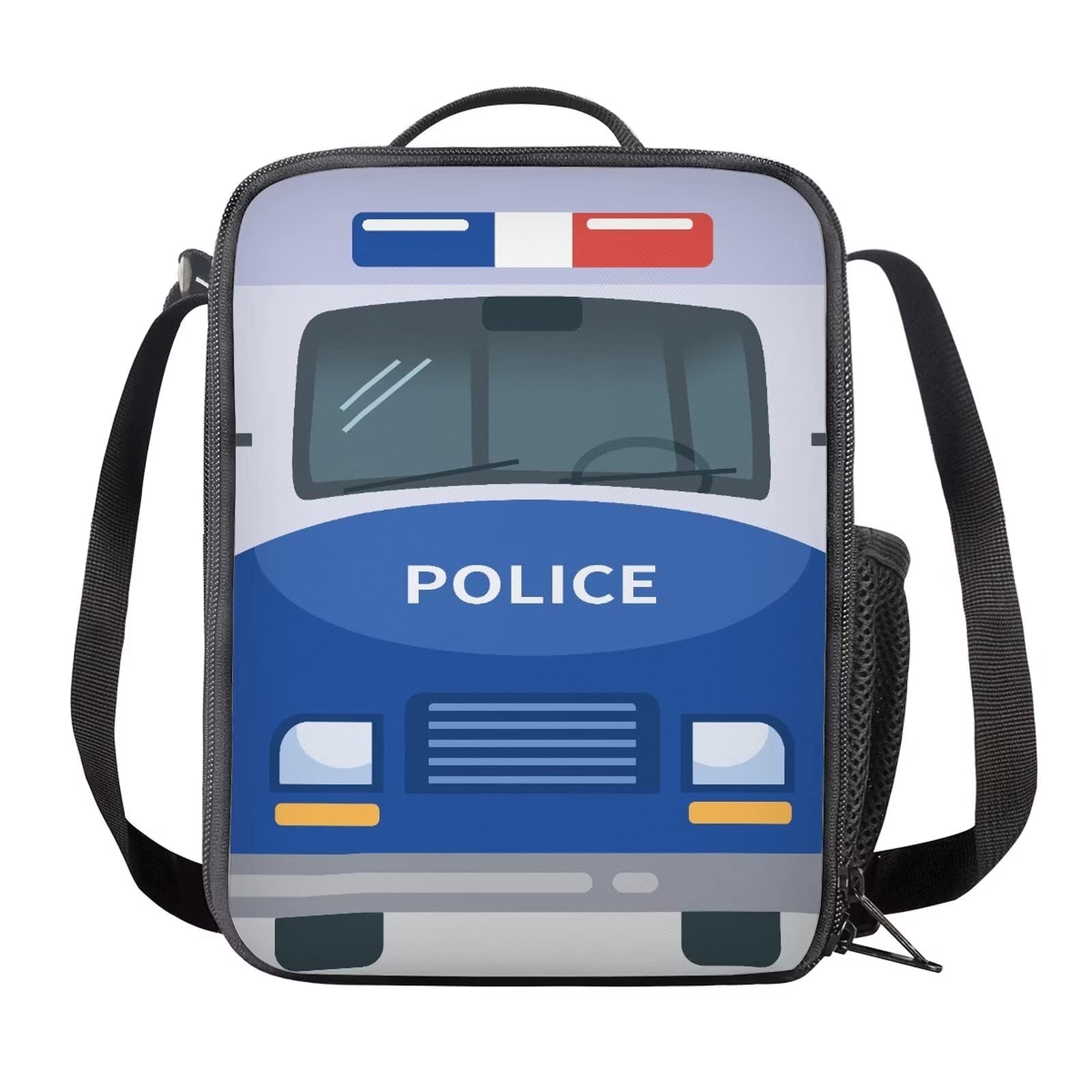 Police Car Lunch Box - Insulated Cartoon Lunch Bag For Kids, Men & Women, Portable & Foldable