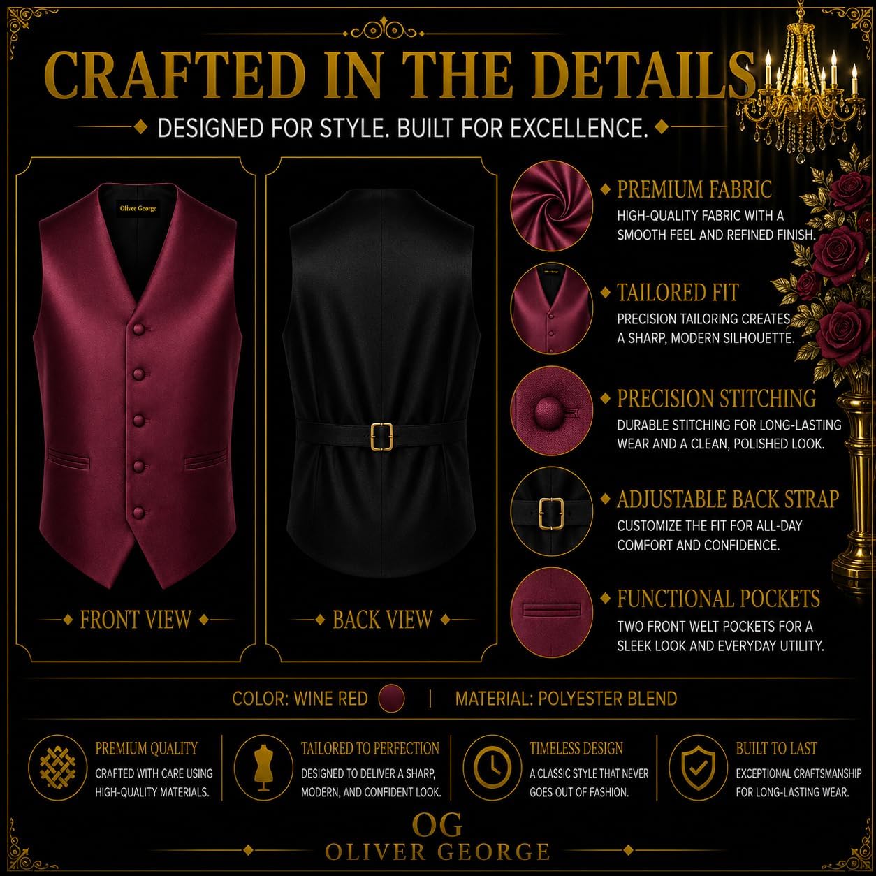 Men's Solid Formal Waistcoat Tuxedo Dress Vest Bow Tie Set for Suit or Tuxedo
