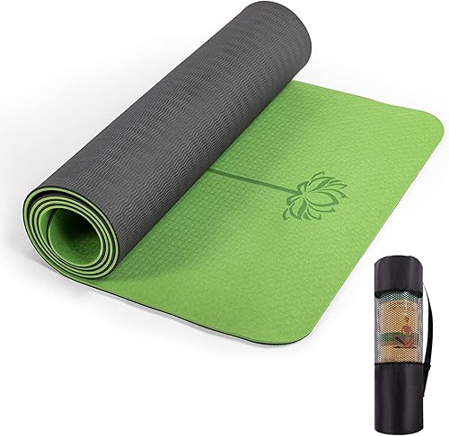 Esterilla de yoga UMINEUX extra gruesa de 14 de pulgada y de 13 de pulgada antideslizante para mujeres con marcas de alineación, ecológica, de