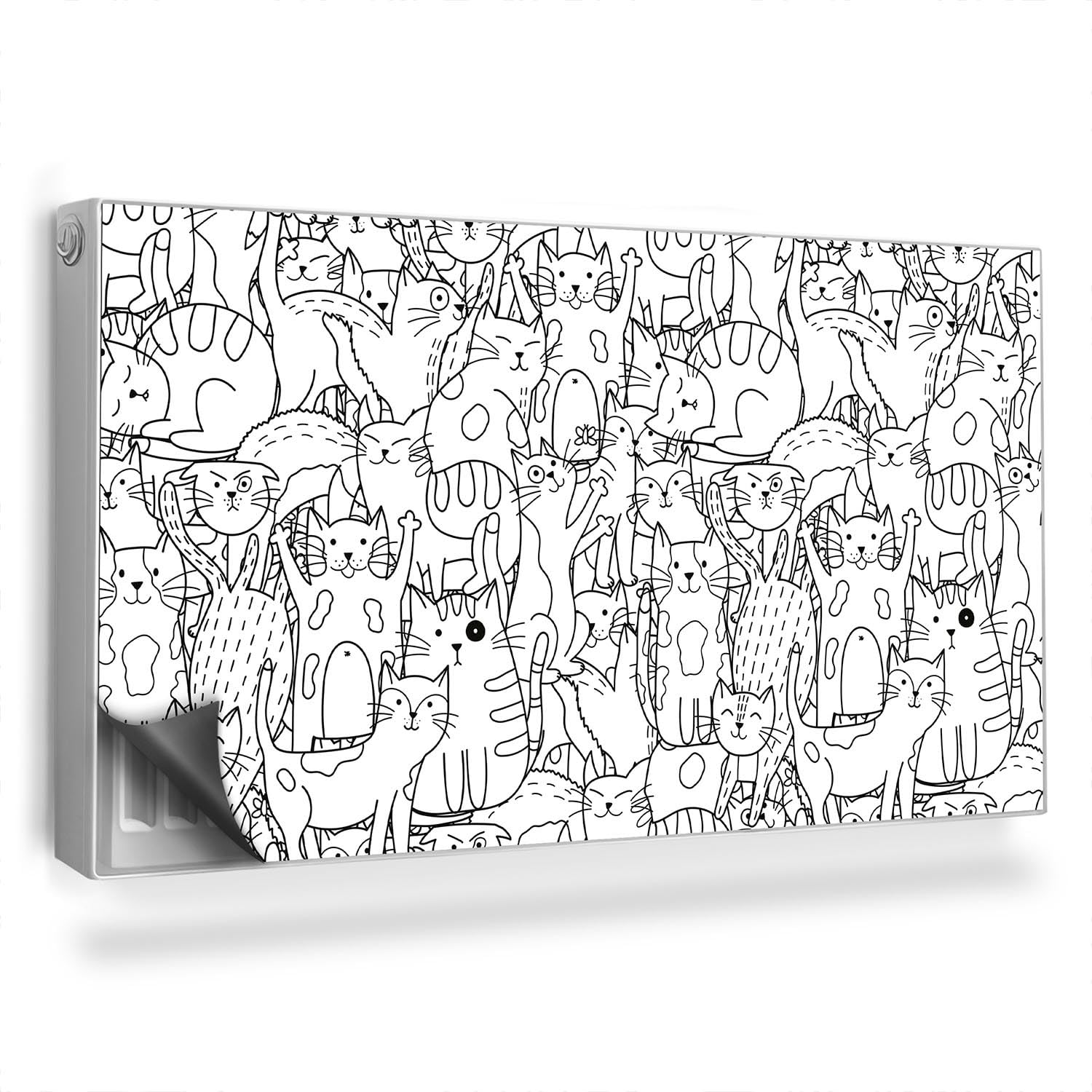 Protección contra el Polvo de Radiador Cubierta Magnética 110x60 cm Evita Daños Diseño Gatos