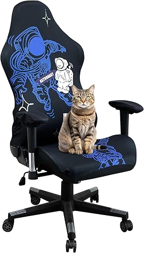 Fundas para sillas de videojuegos (sin silla), funda para silla de computadora de oficina, tela jacquard elástica para evitar arañazos de gatos,