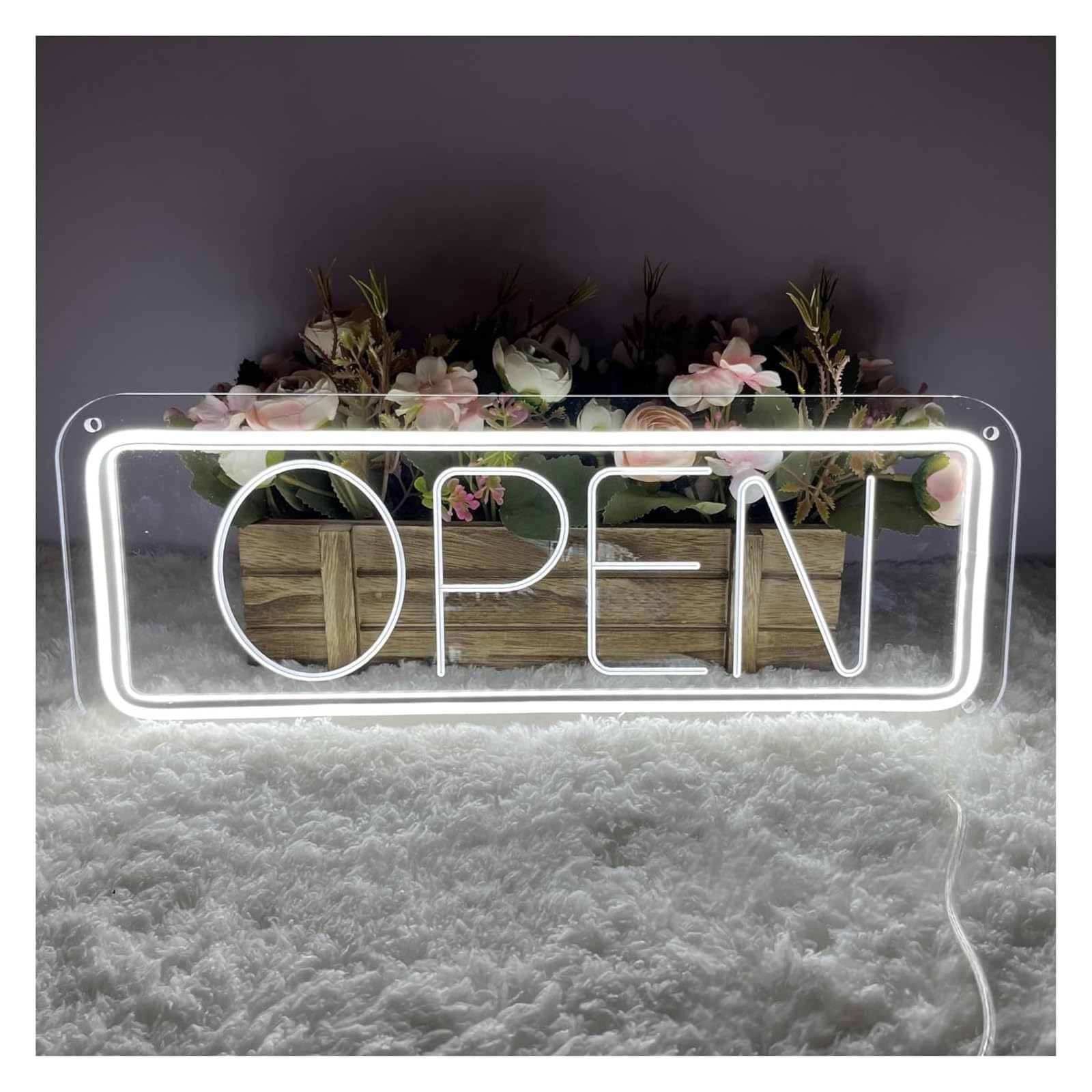 Zynther Neon lamp Neon Signs Light Decor Minimalist Sign Open,Shop 35cm