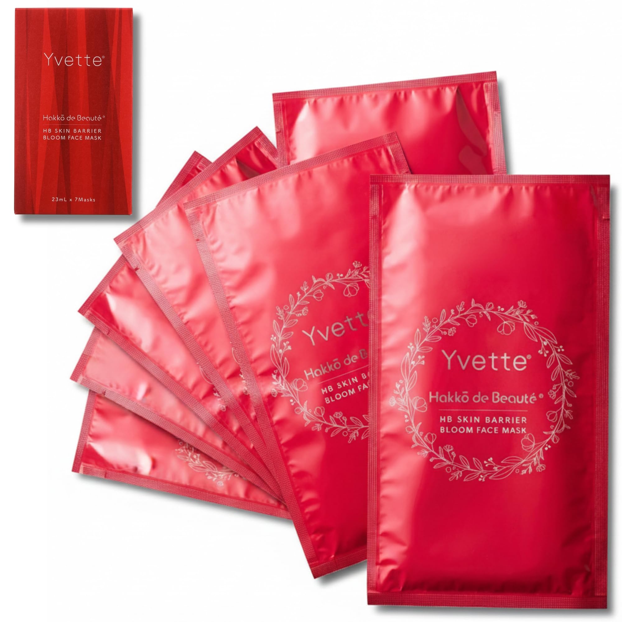 Yvette Beauty Salon Grade Face Pack, 0.8 fl oz (23 ml) x 7 Sheets | Beauty Salon Exclusive Luxury Pack, Face Sheet Mask, Individually Packaged, NMN Proteoglycan, Collagen, Ceramide, Made in Japan 1箱(7枚入)