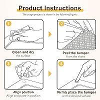 Vista 8 de 192 piezas de parachoques para puerta de armario, 1/2 pulgada de diámetro, autoadhesivos, transparentes, para armarios de cocina, tablas de cortar