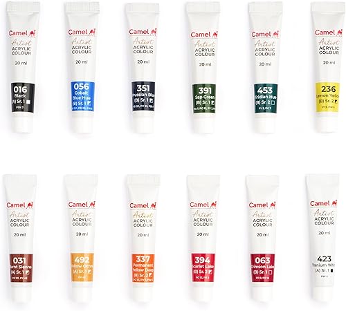 Miniatura 4 de Camel Caja de color acrílico - Tubos de 0.7 fl oz, 12 tonos