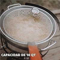 Vista 7 de Gas One Olla de Cocina de Aluminio Freidora Profunda con Cesta – Olla de Freír de Aluminio de 10QT con Asa de Agarre Fácil – Freidora Duradera