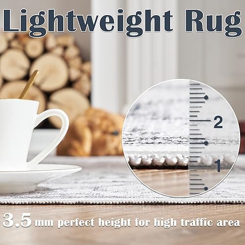 Miniatura 5 de jinchan Alfombra de pasillo de cocina de 2 x 7 pies, alfombra lavable, alfombra floral antideslizante con parte trasera de goma, alfombra vintage