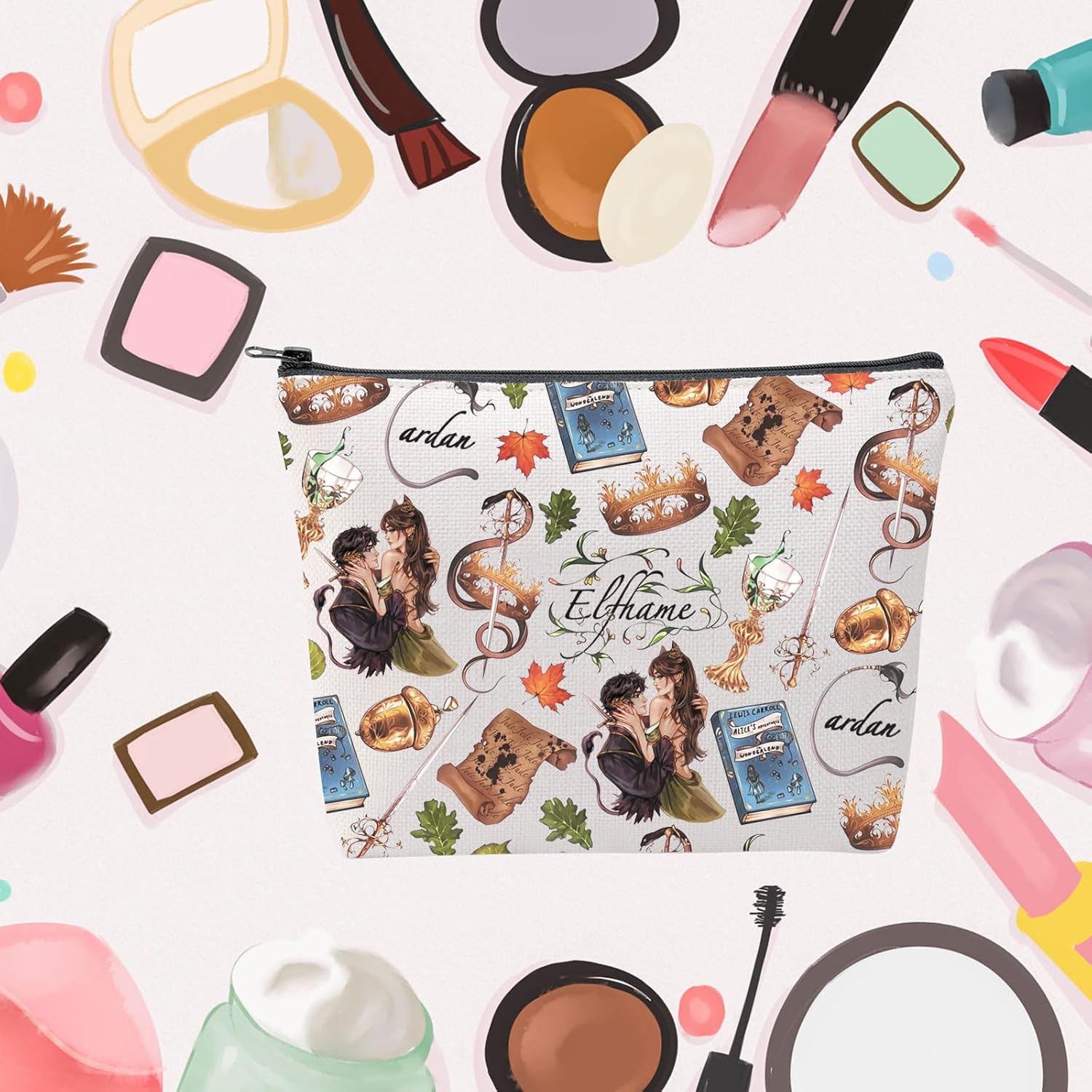 MNIGIU Fantasy Book Lover Gift Novel Inspired Cosmetic Bag Book Prince Fan Gift Booktok Gift Bookish Gift - Image 6