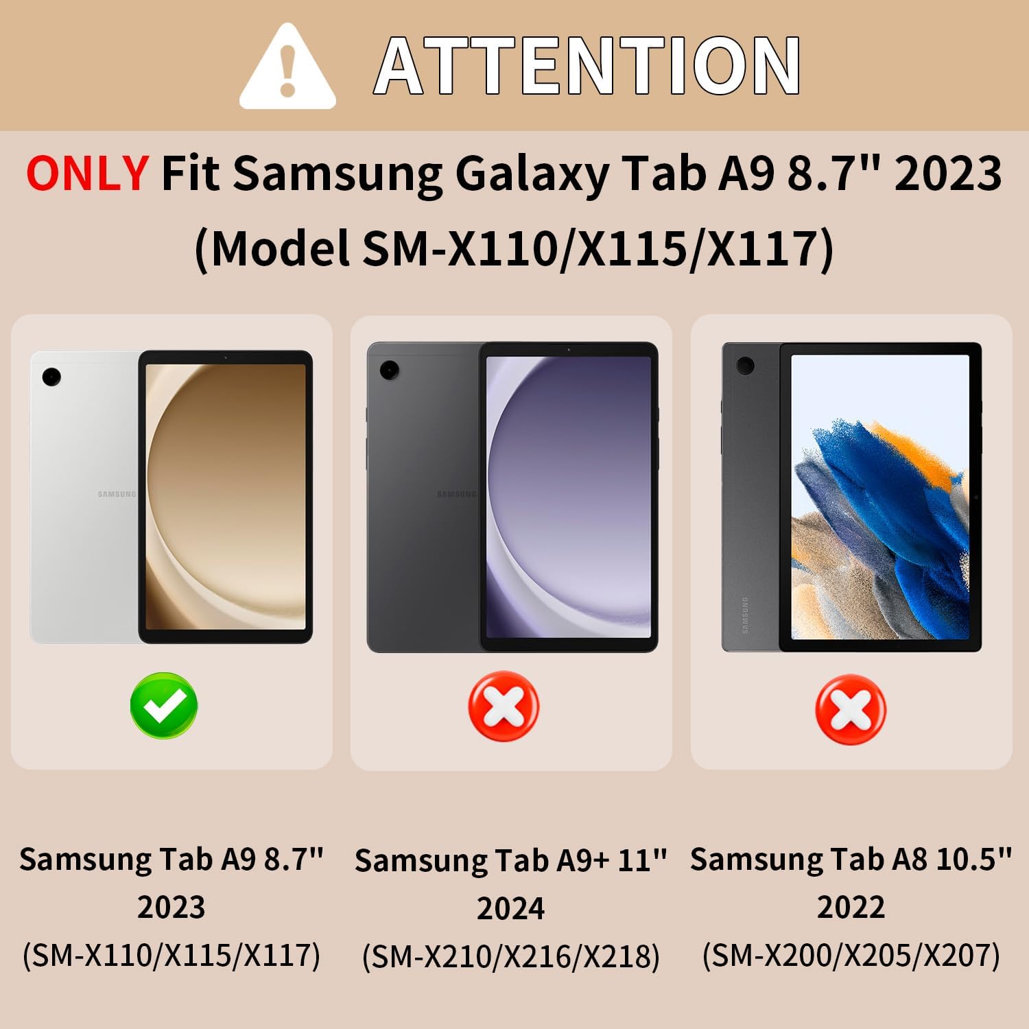 Case for Samsung Galaxy Tab A9 Case 8.7 Inch 2023, with 360 Rotating Hand Strap & Shoulder Strap,Protective Case for Galaxy Tab A9 8.7" Tablet SM-X110/X115/X117 (Red+Black)