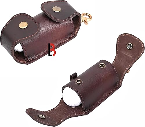 Bolsa de cuero de vaca para pelotas de golf para fijar con cinturón de cintura, accesorio deportivo para hombres o mujeres