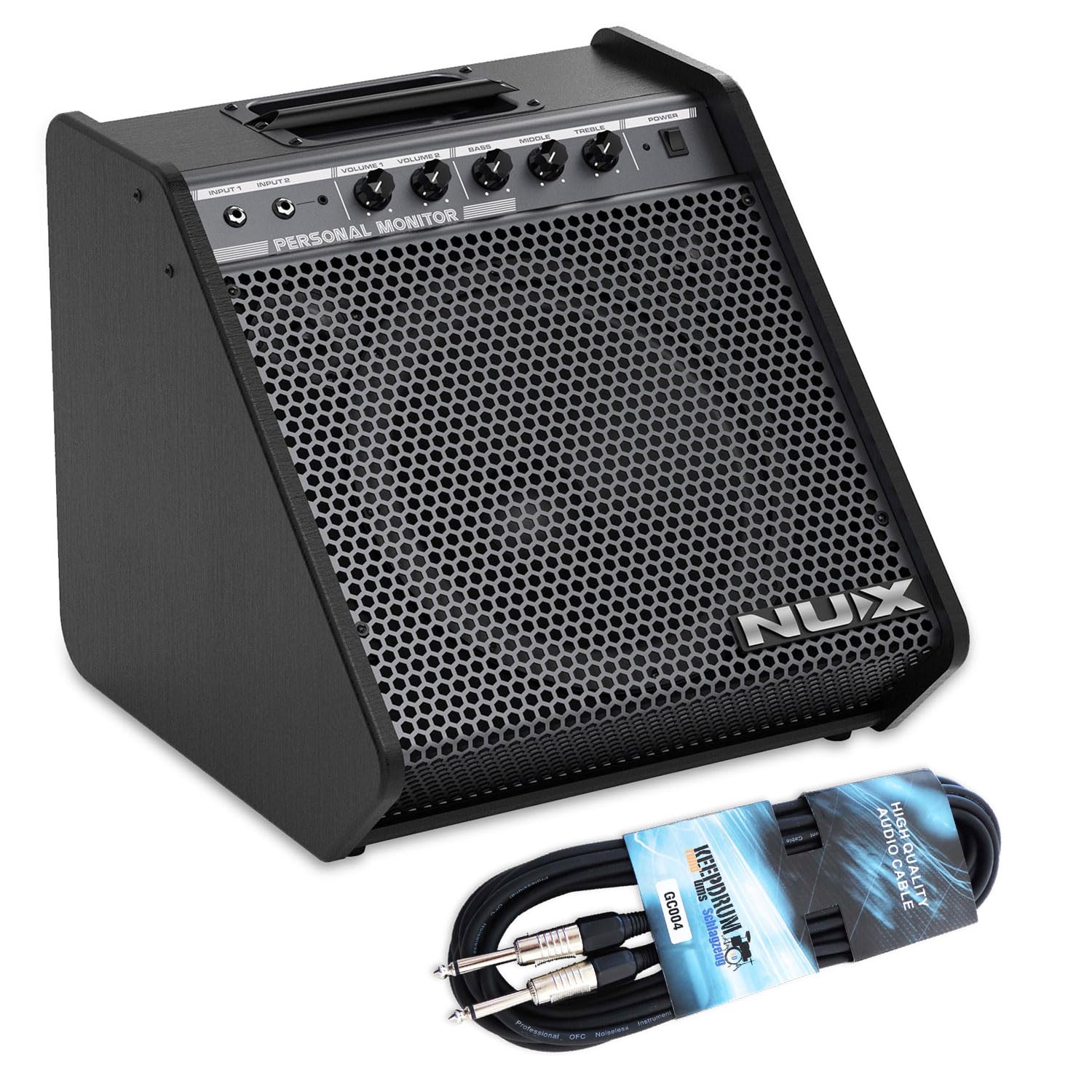 Nux NPA-100 Schlagzeug-Verstärker E-Drum Monitor mit keepdrum Klinkenkabel