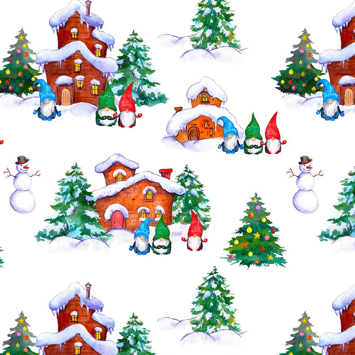 100% Cotton Christmas Fabric Material Sold By the Metre 140cm Wide - Gonk Holiday - CC493 - Half METRE