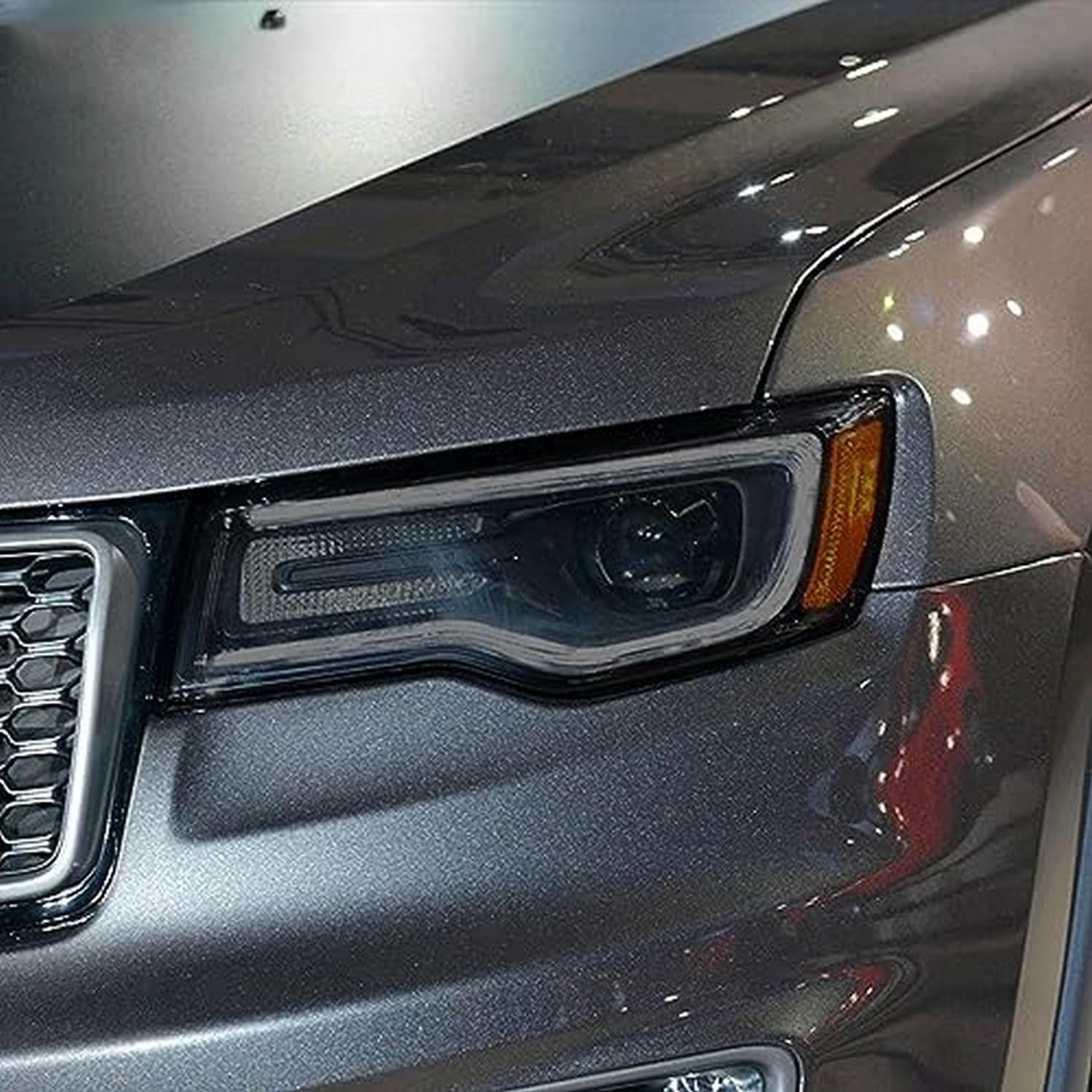Filtro protector de faros anti-arañazos en TPU negro para Jeep Grand Cherokee