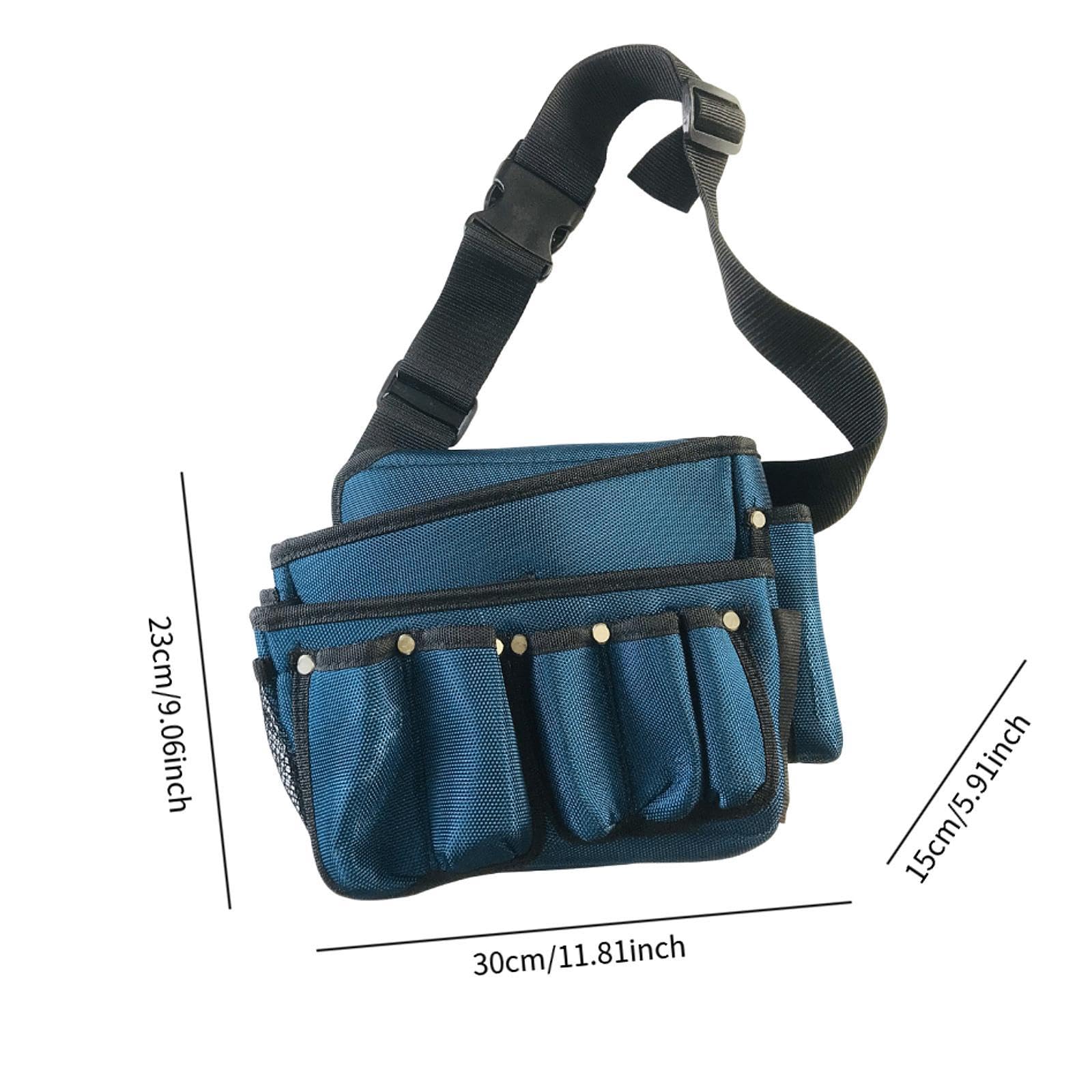 Organizador de Herramientas, Bolsa de Cinturón con Múltiples Compartimentos, Juego de Herramientas de Lona Resistente con Cinturón Ajustable, Ideal Pa, Ancho 30cm