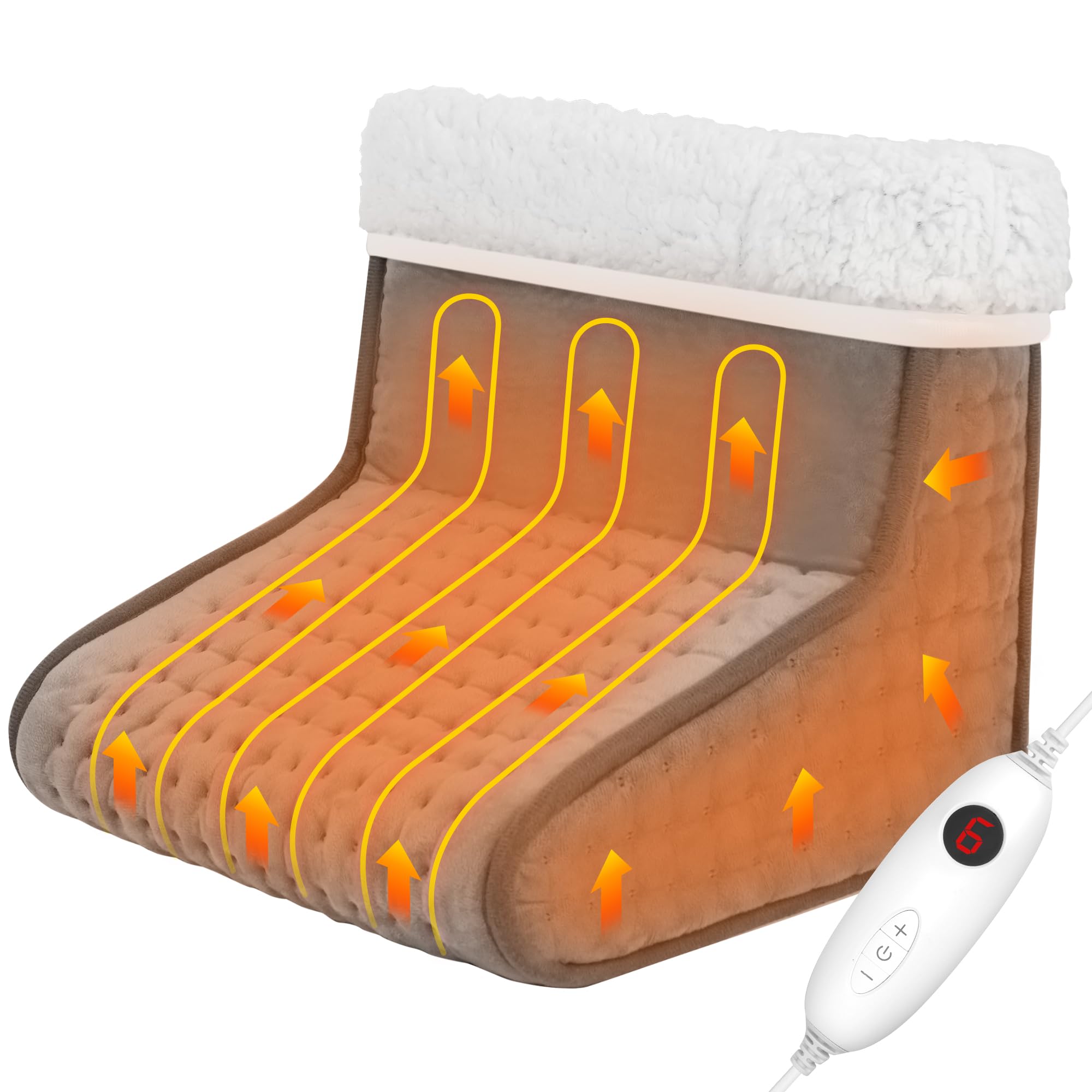 Comfier Scaldapiedi elettrico,regali uomo,regali natale donna, regali natale, Scaldapiedi elettrico con 6 impostazioni di temperatura, spegnimento automatico e protezione da surriscaldamento