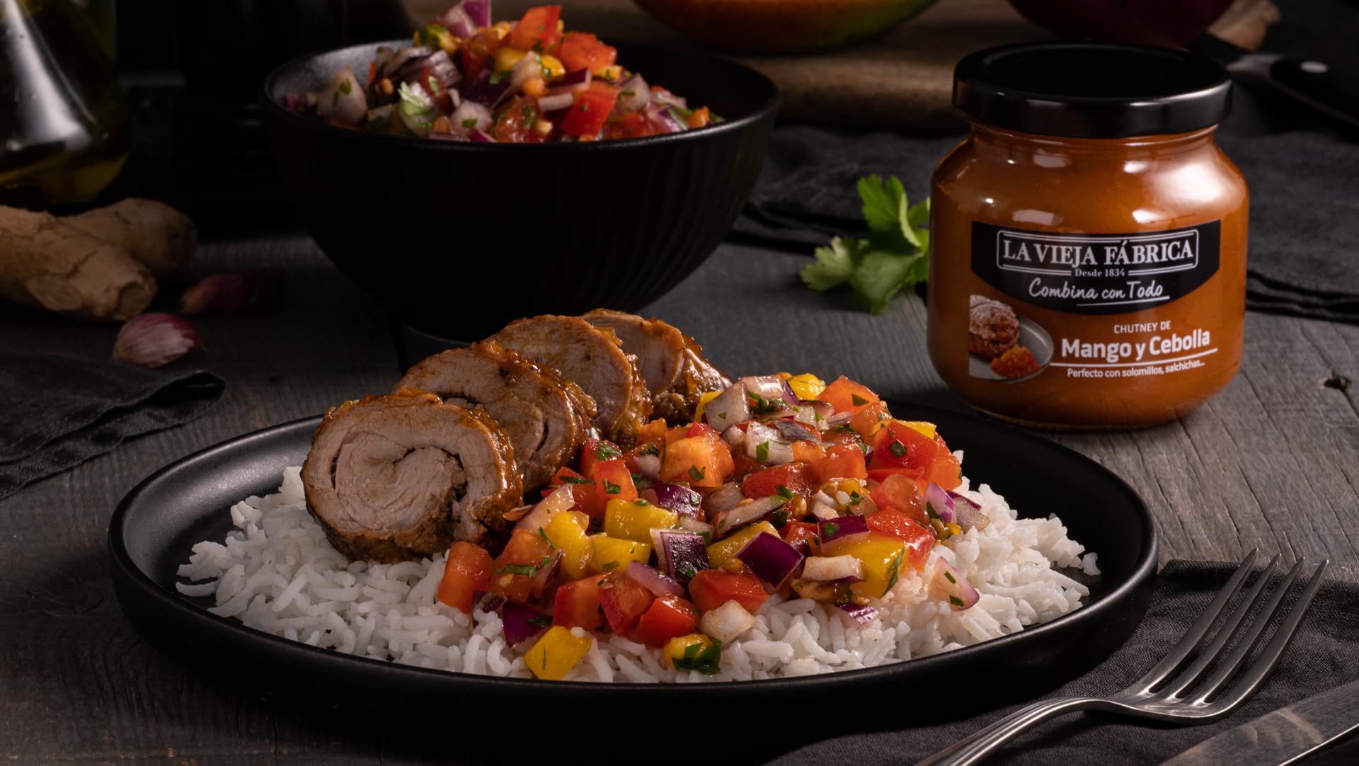 La Vieja Fábrica | Surtido salsa COMBINA CON TODO | Pack de 3 | Pimiento y Jalapeño | Mango y Cebolla | Tomate y Pimiento