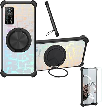 Case Compatible for Sparx Ultra 8 Phone Case Cover [with 1* Tempered Glass Screen Protector] Hybrid Case[360Ring Support, Magnetic] CX-27-HEI