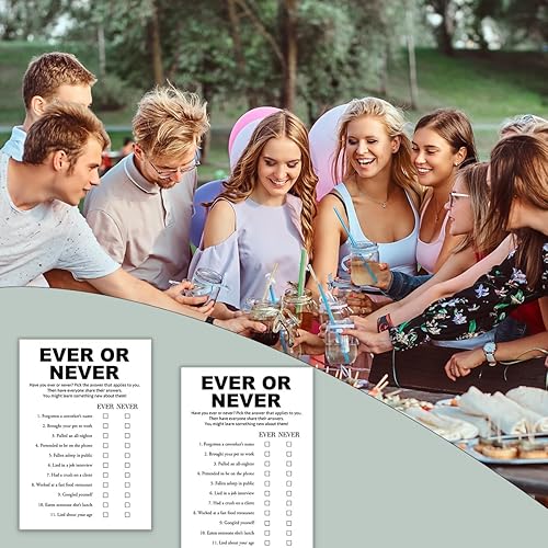 Miniatura 3 de QZCYU Simple Happy Hour Games Fun Work Party Actividades, juegos para el trabajo en equipo, para siempre o nunca, 20 piezas de 5 x 7 pulgadas