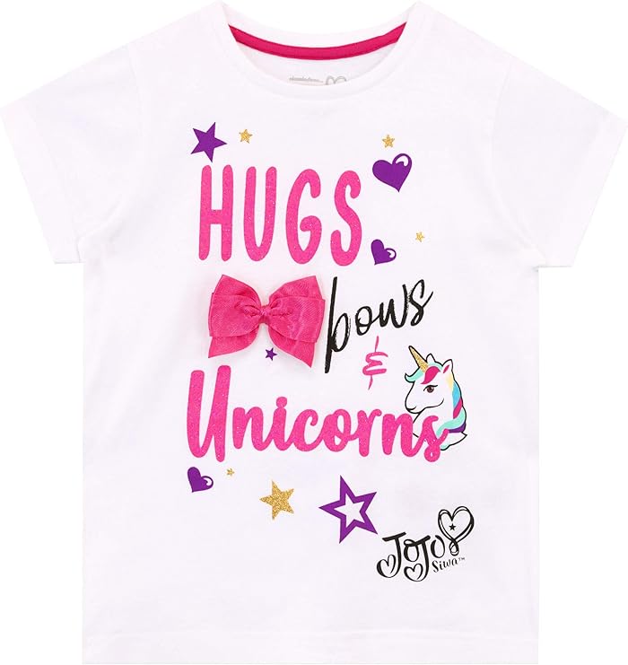 JoJo Siwa Camiseta de Manga Corta para niñas Unicornio