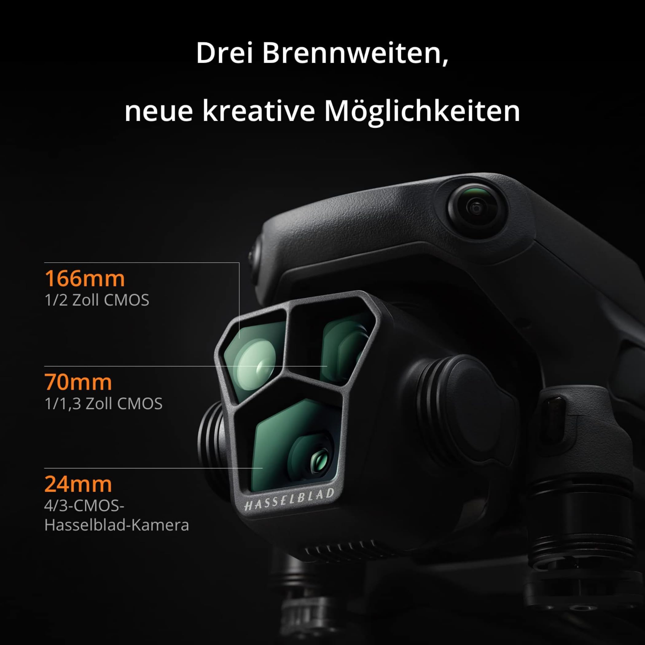 DJI Mavic 3 Pro Cine mit DJI RC Pro (leuchtstarter Bildschirm), Flaggschiff-Drohne mit Dreifachkamera, Apple ProRes Support für 3 Kameras und 1 TB Speicher, drei Intelligent Flight Batteries und mehr