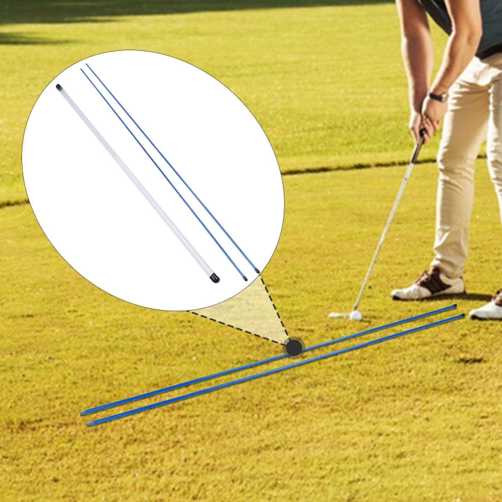 Fenteer 2 Varillas de Alineación de Golf, Herramienta Auxiliar para Entrenamiento de Swing Y Práctica de Swing con Estuche Transparente de 122 Cm para Apuntar