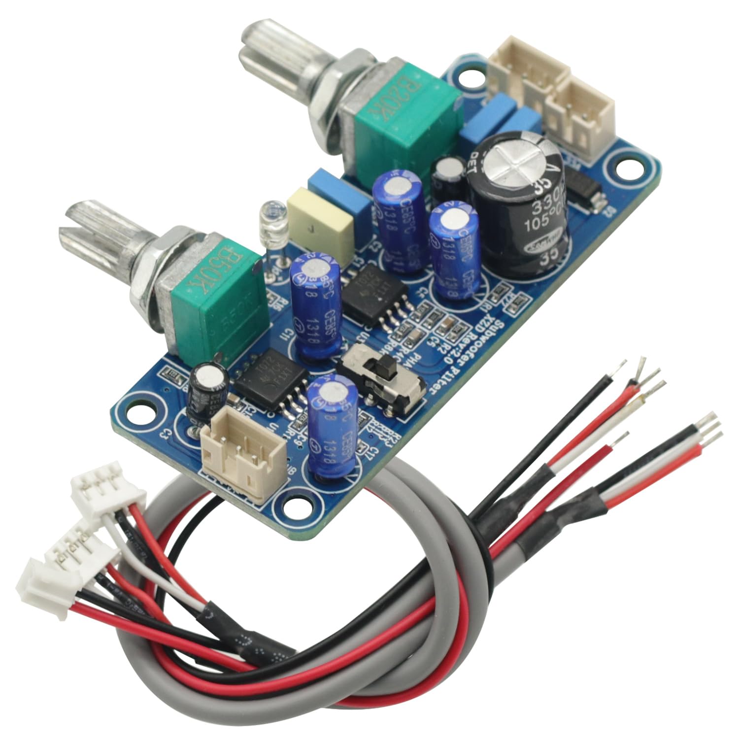 1pcs Low Pass Filter Bass Subwoofer Single Power DC 18-32V Pre-AMP Amplifier Board Dual Channel with Bass Volume Control-image-42