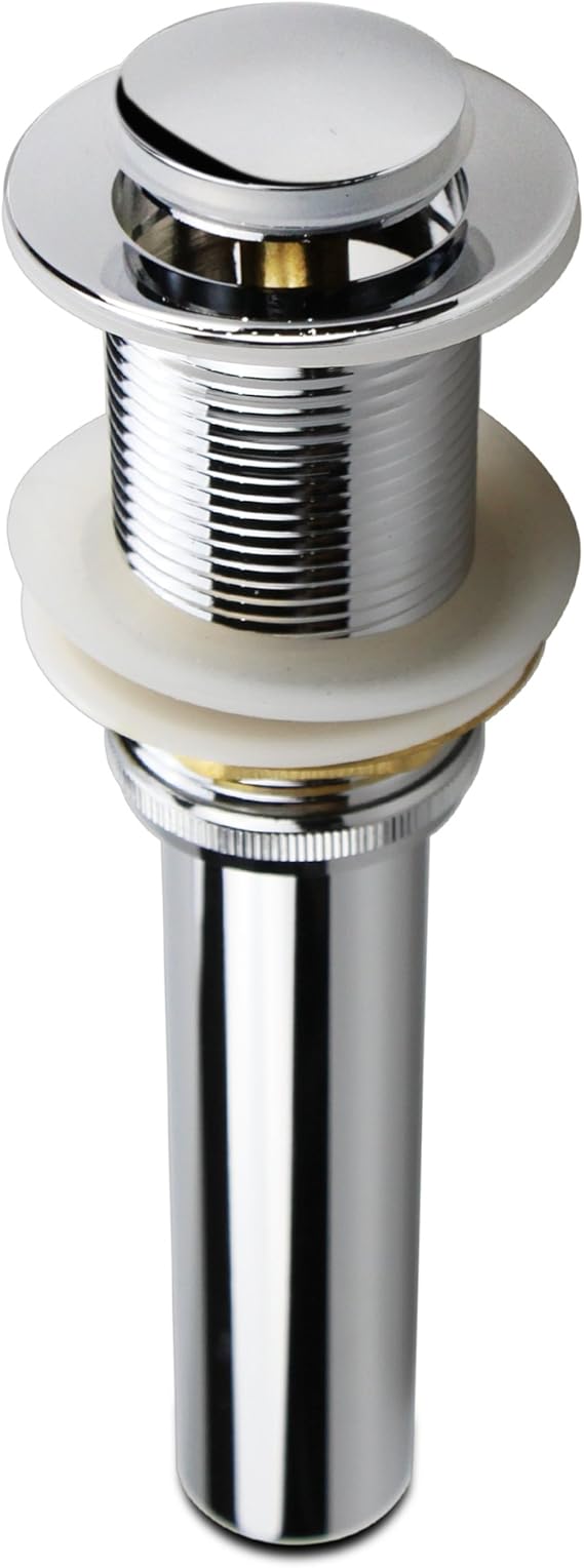 Polished Chrome Pop Up Sink Drain without Overflow, Bathroom Faucet