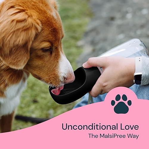 Miniatura 9 de MalsiPree Botella de agua portátil para perros, a prueba de fugas y ligera, botella de agua para perros con tazón, accesorios para pasear perros (19