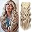NAYOO Clip in Hair Extensions for Women 20 Inch Long Wavy Curly Dirty Blonde Hair Extension Synthetic Hair Extension Hairpieces (6PCS, Dirty Blonde)