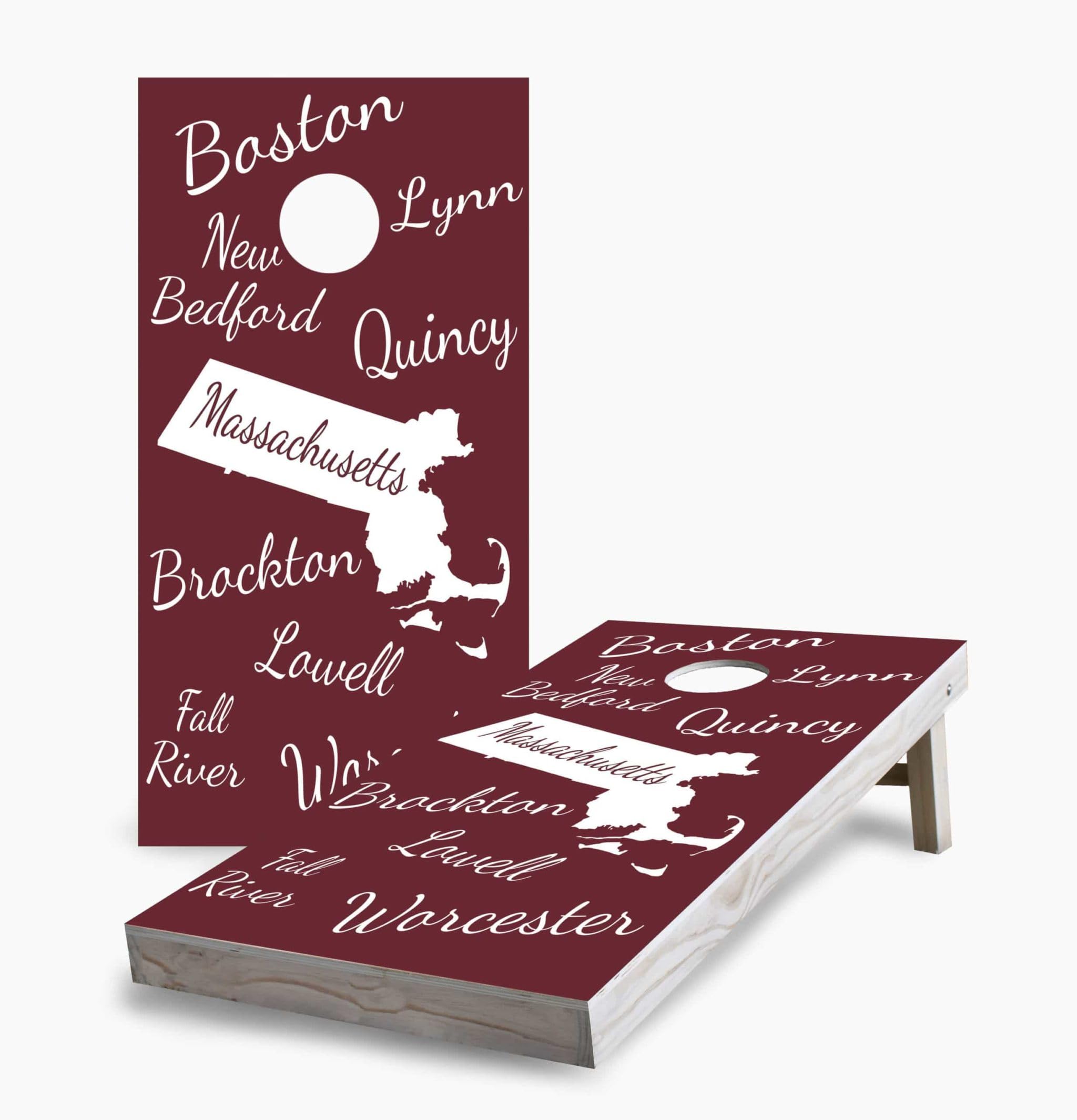 Massachusetts State Pride Corn Hole Board Game Set - Reg 2x4 (24