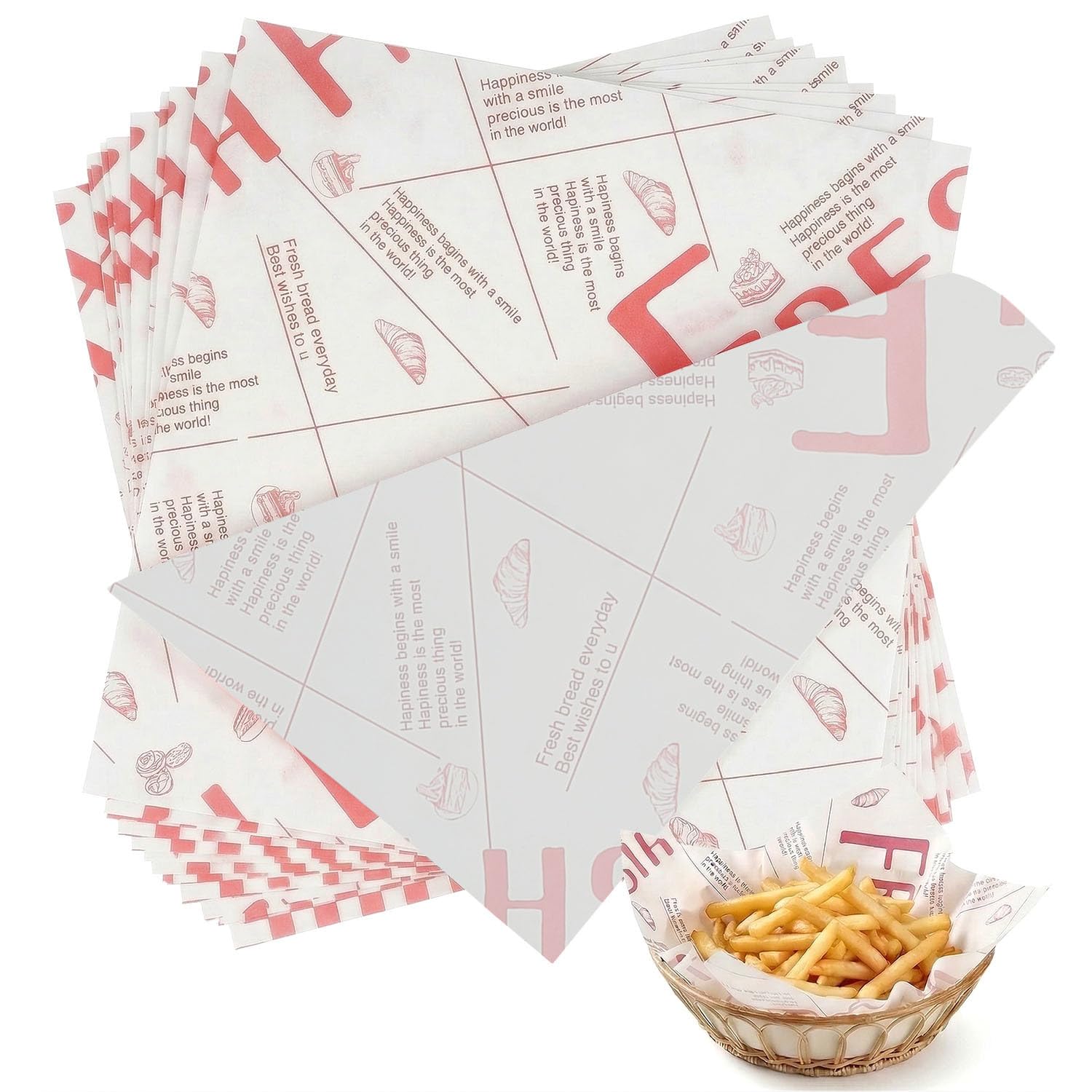 Belegao 100PCS Greaseproof Paper Sheets 28x28cm Food Grade Wrapping Large