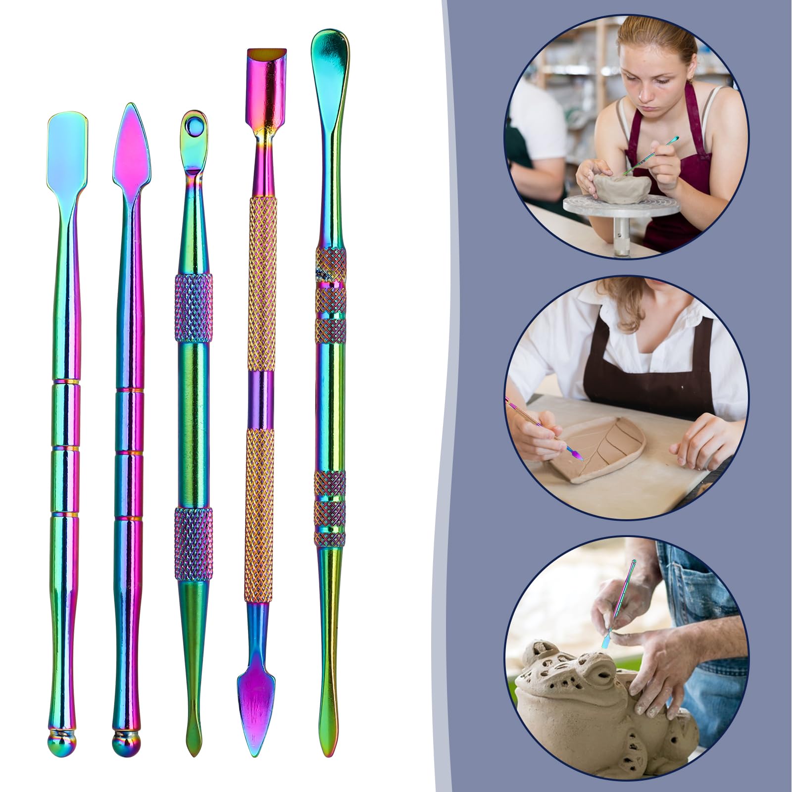 Outils Poterie Set De 10 Outils De Sculpture Double Extrémité - Pour Cire, Argile Et Poterie Outils Sculpture Cire Argile