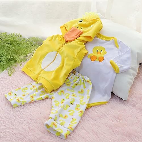 Miniatura 4 de MAIHAO Ropa de muñeca Reborn – Juego de 5 piezas de accesorios para muñecas de 17 a 22 pulgadas (pato amarillo)
