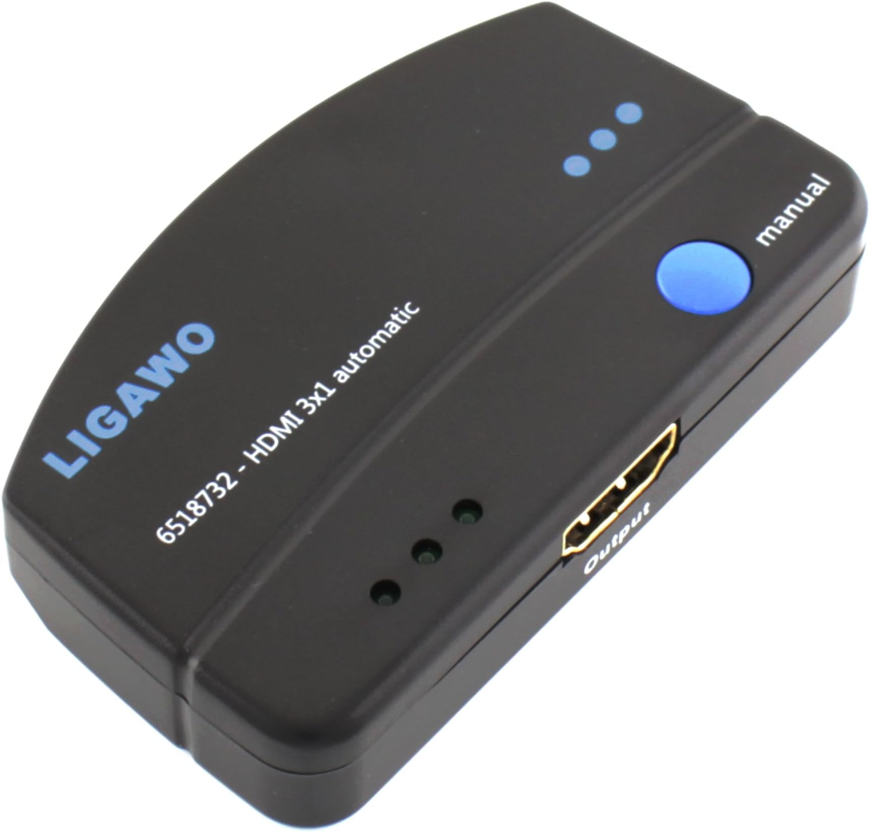 Ligawo 6518732 HDMI Switch 3x1 Automatic + IR Extender Remote Control