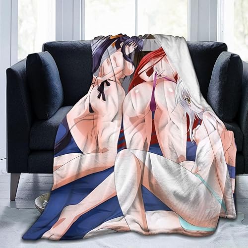Manga High School DxD - Manta suave y cálida para sala de estar, sofá, mecedora, manta de franela ligera de 60 x 50 pulgadas