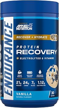 Applied Nutrition Endurance - Post Exercise Recovery Drink, Protein Powder with Carbohydrates Electrolytes BCAAs Vitamins & Minerals 1.5kg - 30 Servings Vanilla