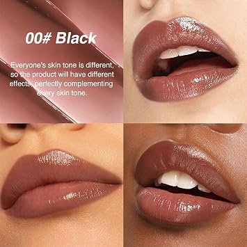 FeiCuiYun Black Dark Brown Honey Tinted Lip Balm Lip Gloss Lipstick for Women, Sheer Hydrating Lip Stains Tint, Moisturizing Lip Color for All Skin Tones, Nourishing Lip Balm, 00#
