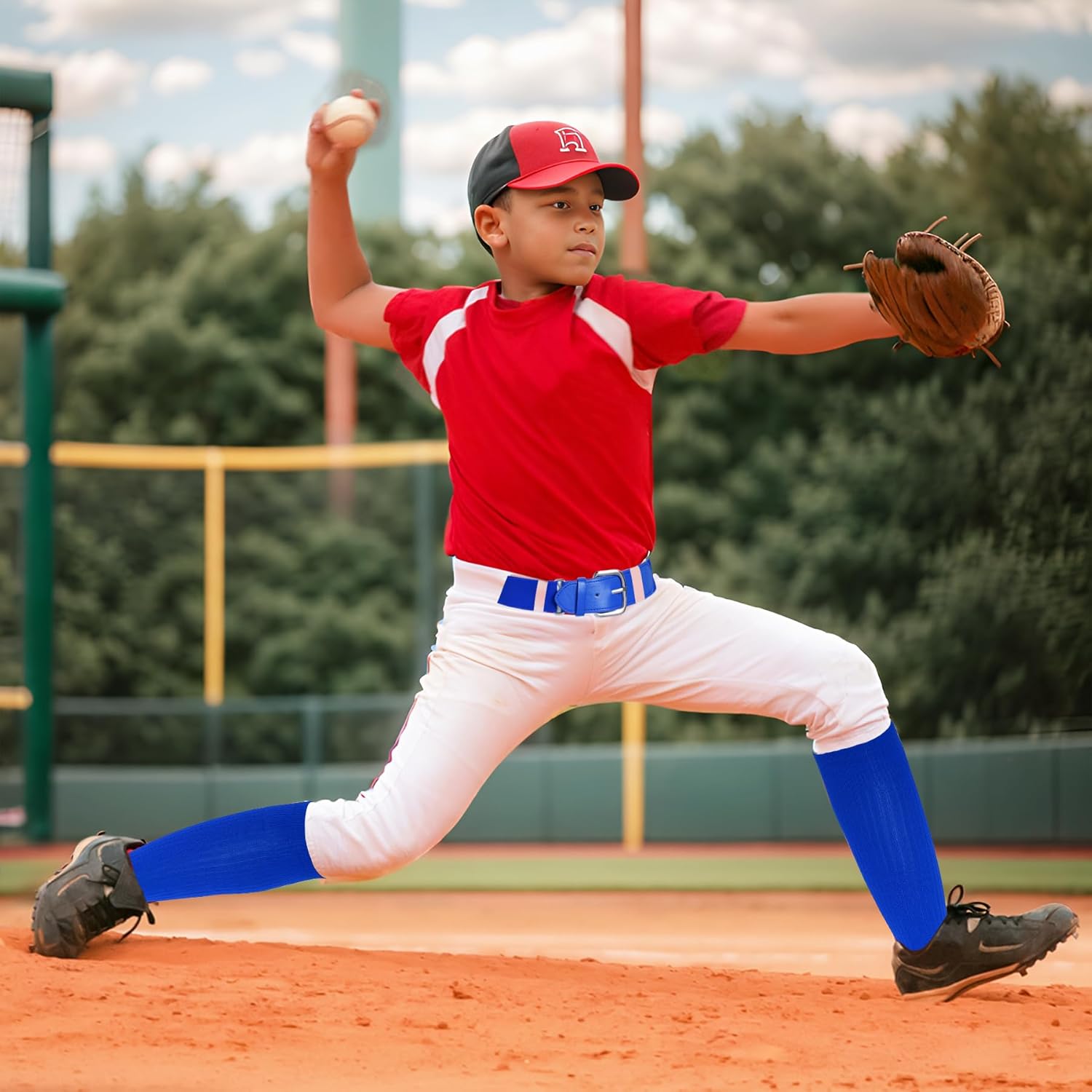 Dxhycc Youth Baseball Socks and Belt Combo Set Softball Baseball Socks and Elastic Waist Belt for Youth Boys Girls - Image 6